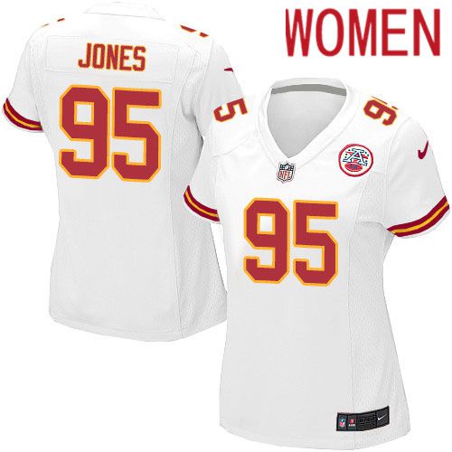 Cheap Women Kansas City Chiefs 95 Chris Jones Nike White Player Game NFL Jersey